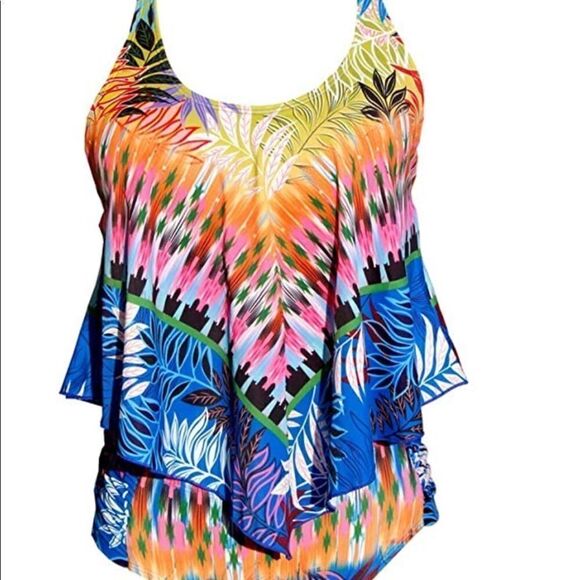 Floral & leaf Bikini Ruffle Colorful - Picture 2 of 11